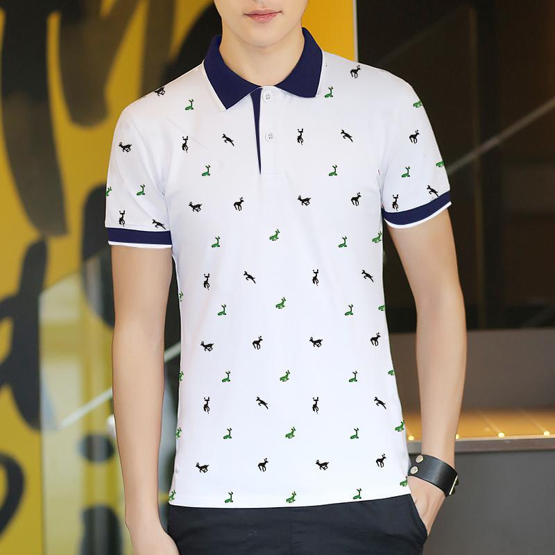 Elegant Men's Summer Holiday Top T-shirt White L