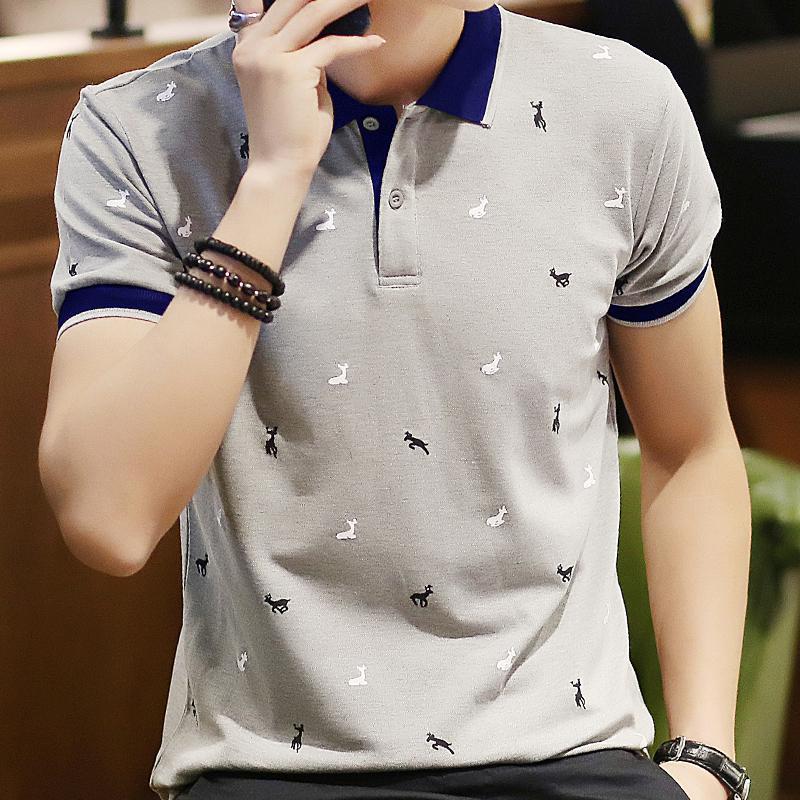 Elegant Men's Summer Holiday Top T-shirt sapphire 3XL