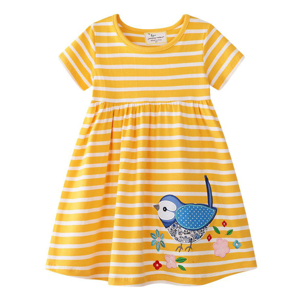 Lovely Girl's Comfy Summer Dress Yellow 100to110cm