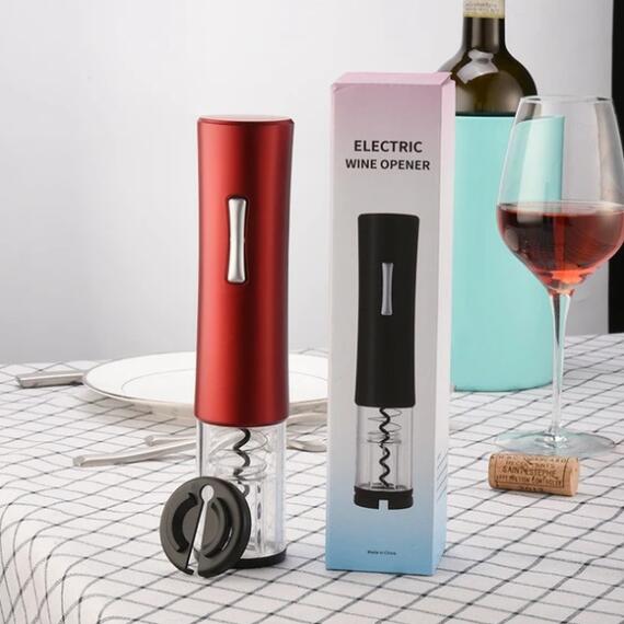 Electric Wine Bottle Corkscrew Opener With Foil Cutter Wine Bottle Opener Kit Special Red