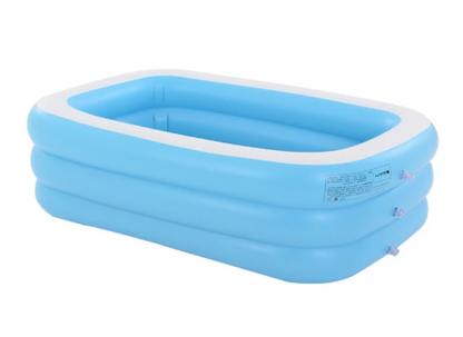 Blow up pool, outdoor pool, plastic kiddie pool 1.5mx1.1mx0.5m Blue