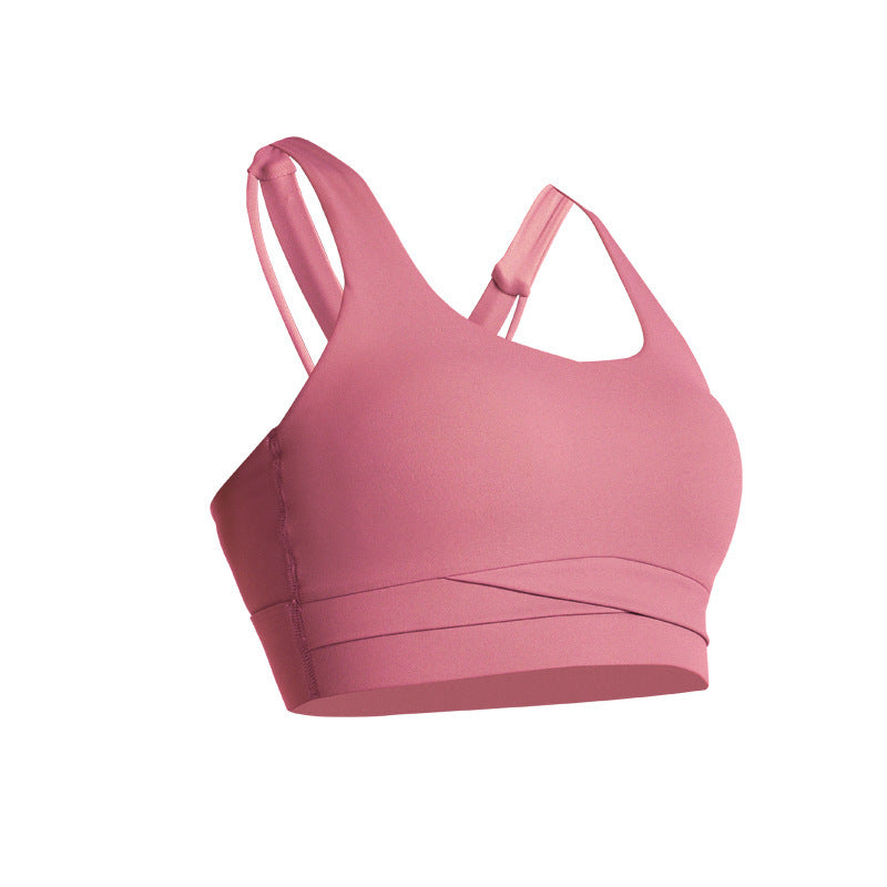 Cross Fitness Sports Underwear Women's Underwear Detachable Bra Underwear Pink L