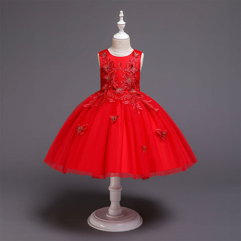 Lovely Girls Princess Party Dress Red 110cm