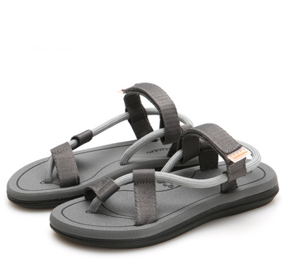 Men's Summer Comfy Slippers Velcro Dark Gray 36