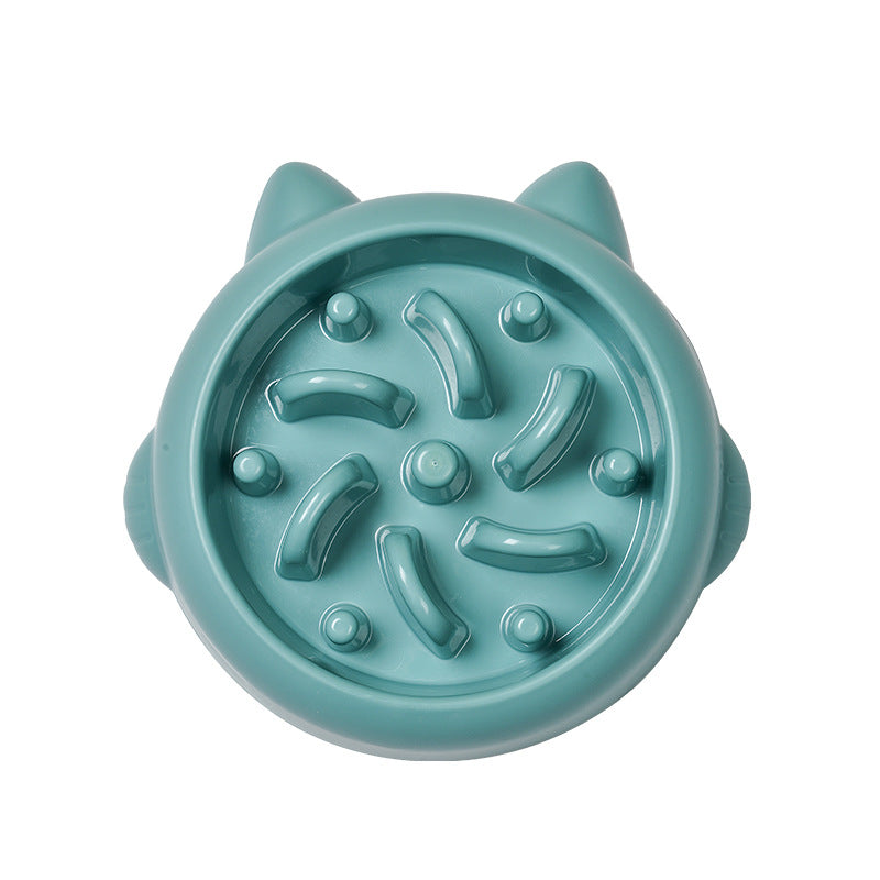 Pet Dog Cat Slow Feeder Bowls Anti Choking Slow Feeder Bowl Green