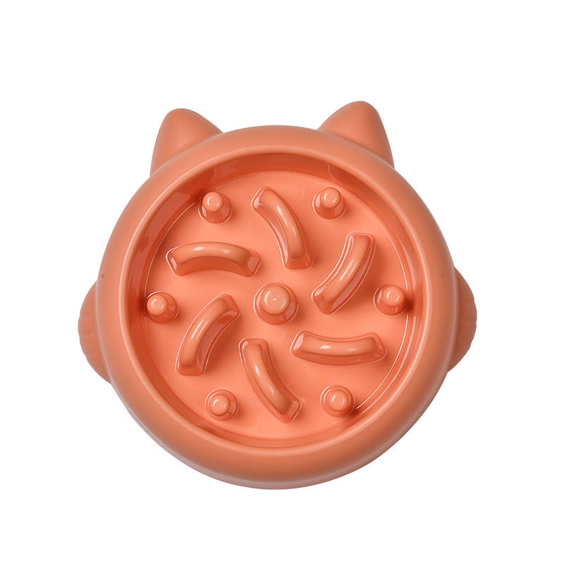 Pet Dog Cat Slow Feeder Bowls Anti Choking Slow Feeder Bowl Orange