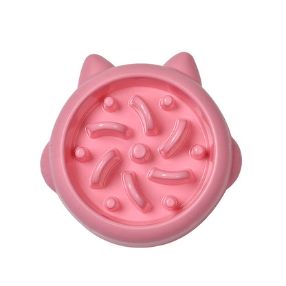 Pet Dog Cat Slow Feeder Bowls Anti Choking Slow Feeder Bowl Pink