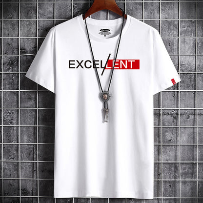 Men's Cotton Short-sleeved T-shirt Bottoming Shirt Top Clothes For Men White 2XL