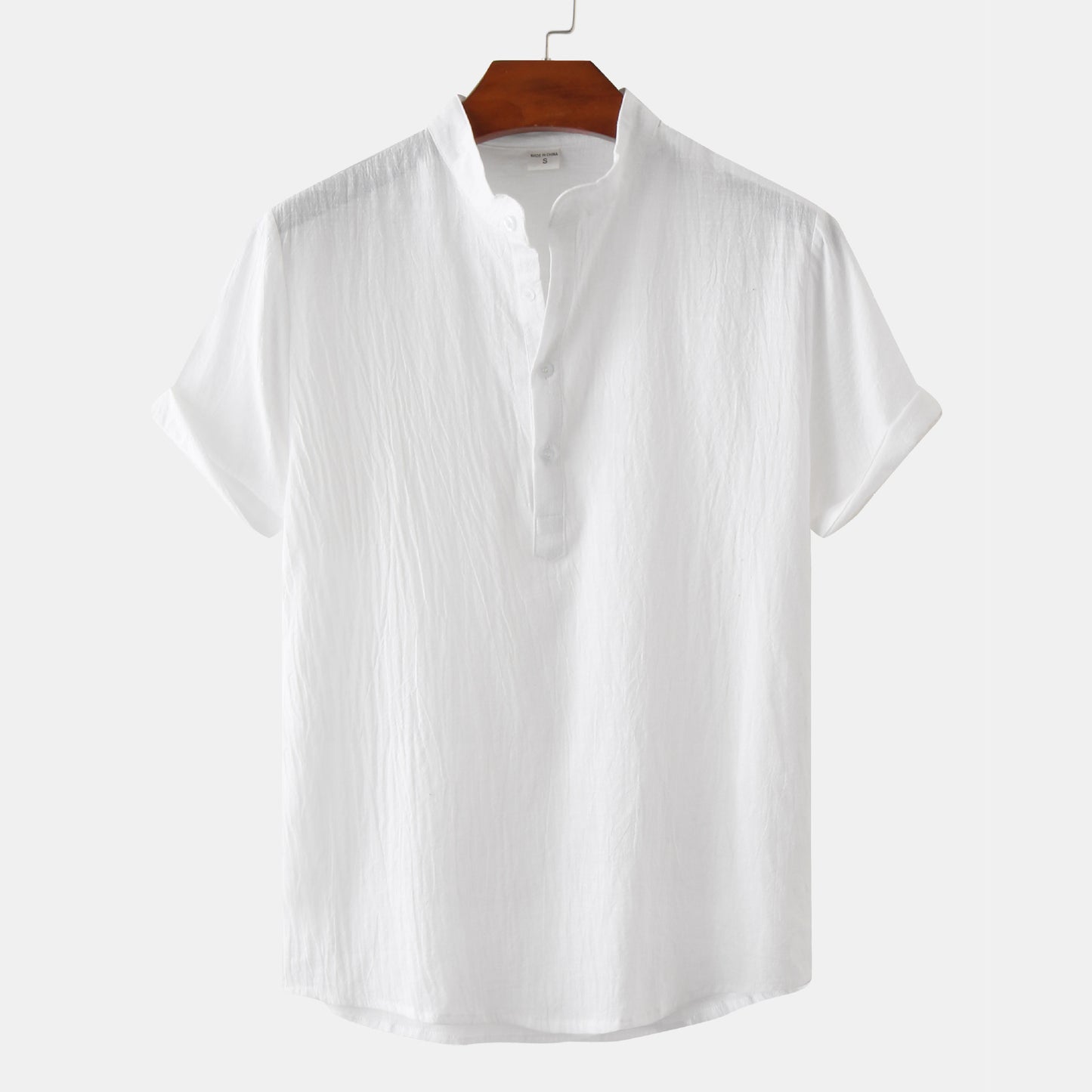 Casual Solid Short Sleeve Shirt Beach T-Shirt Men's Tops Summer White XL