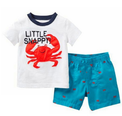 Children's Clothes Suits Summer Clothes for Boys Male Crab 2Y7Y1 hand6sets