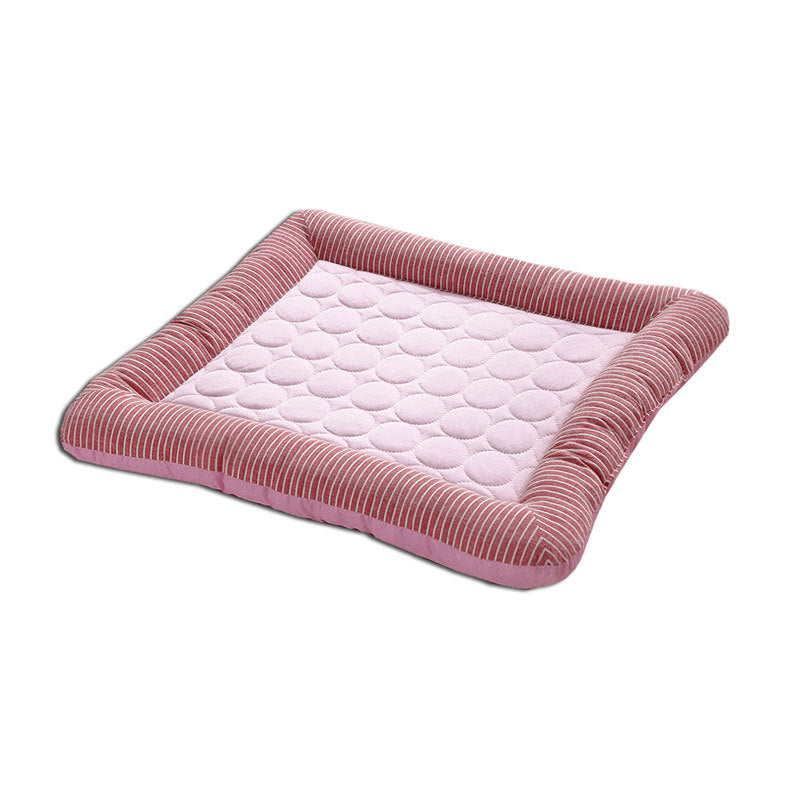 Pet Cooling Pad Bed For Dogs Cats Puppy Kitten Cool Mat Breathable Silk Material Red S