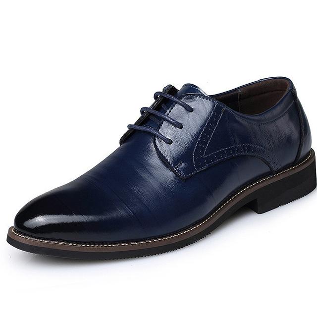 Elegant Men's Formal Wedding Office Shoes Blue 38