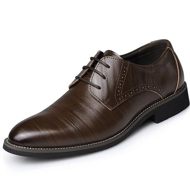 Elegant Men's Formal Wedding Office Shoes Brown 38