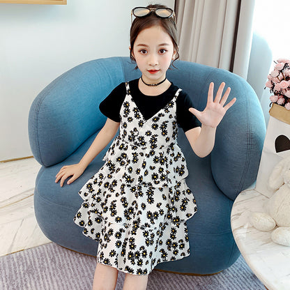 Lovely Beautiful Girl's Party Children Summer dress Black 110cm