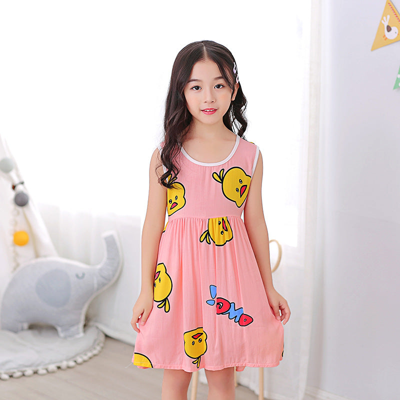 Summer Girls Dresses Cotton Silk Girls Summer Dresses C1 100cm