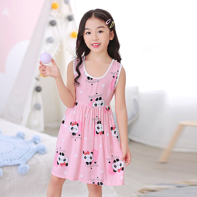 Summer Girls Dresses Cotton Silk Girls Summer Dresses C3 110cm