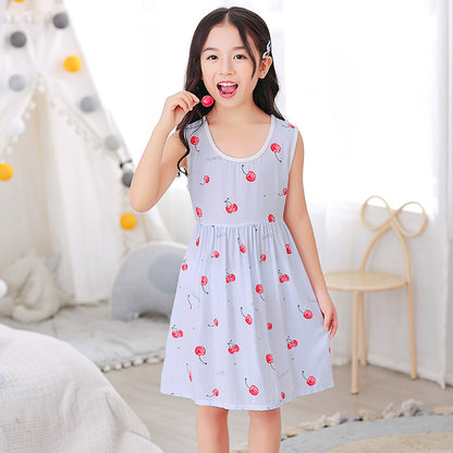 Summer Girls Dresses Cotton Silk Girls Summer Dresses C4 100cm