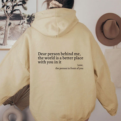 Elegant Women's Kangaroo Pocket Drawstring Printed Hoodie Unisex Trendy Hoodies Beige 2XL