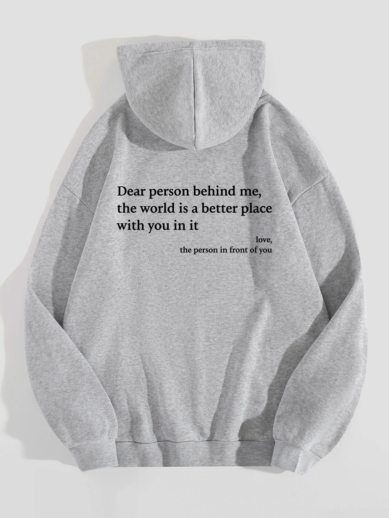 Elegant Women's Kangaroo Pocket Drawstring Printed Hoodie Unisex Trendy Hoodies Grey 3XL