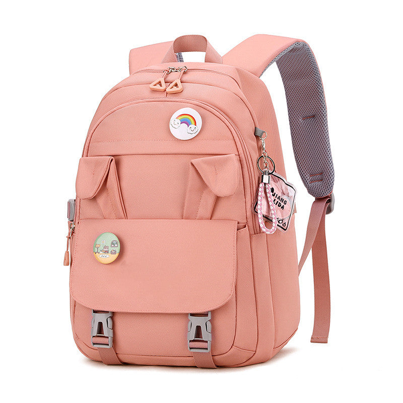 Rabbit Ears Large Capacity Junior High School Student Backpack Pink