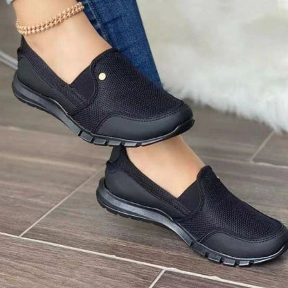 Elegant Women's Casual Flat Heel Slip-on Loafers Shoes Black 35.