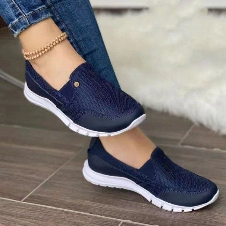 Elegant Women's Casual Flat Heel Slip-on Loafers Shoes Blue 35.