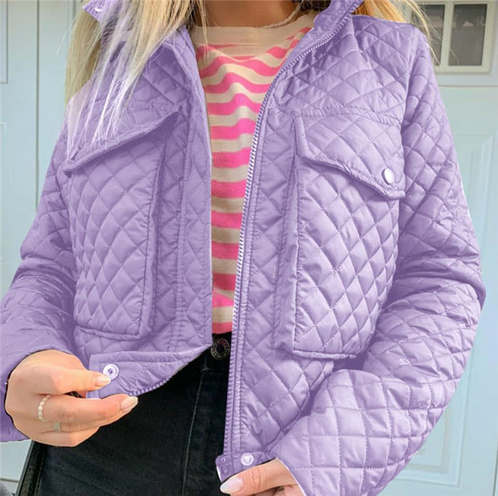 Lovely Women's Fashion Winter Jacket Purple L