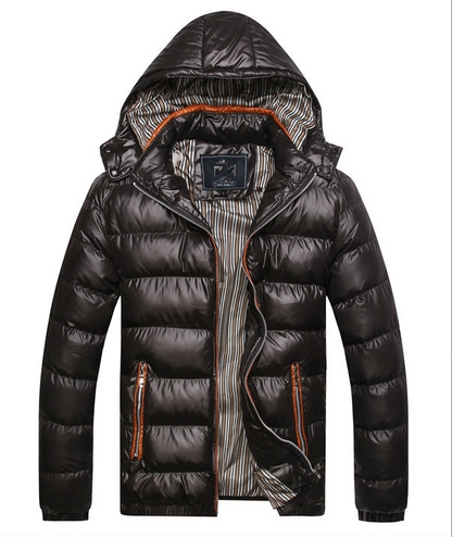 Lovely Men's Winter Puffer Jacket Black L