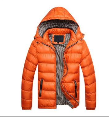 Lovely Men's Winter Puffer Jacket Orange 3XL