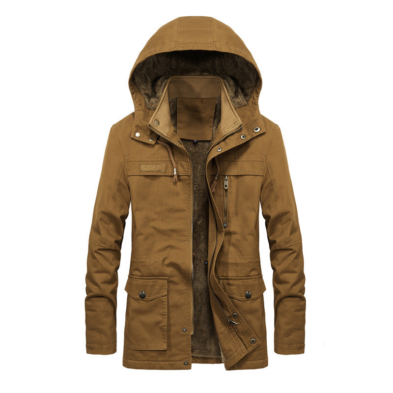 Cute Urban Men's Winter Jacket Brown L