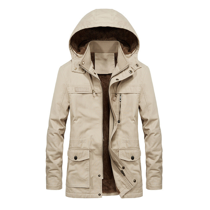 Cute Urban Men's Winter Jacket Khaki L