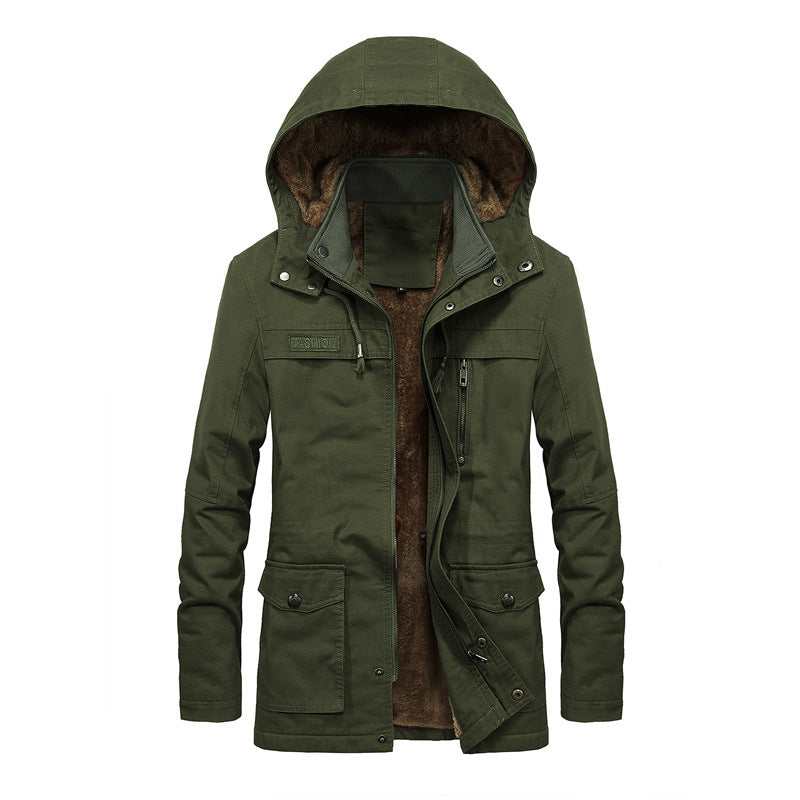 Cute Urban Men's Winter Jacket Military Green 4XL