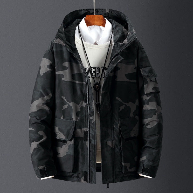 Men's Workwear Warm Urban Down Winter Jacket Camouflage L