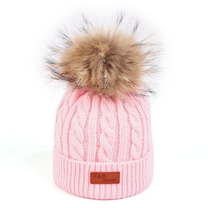 Comfy Warm Children's Winter Hat Light Pink