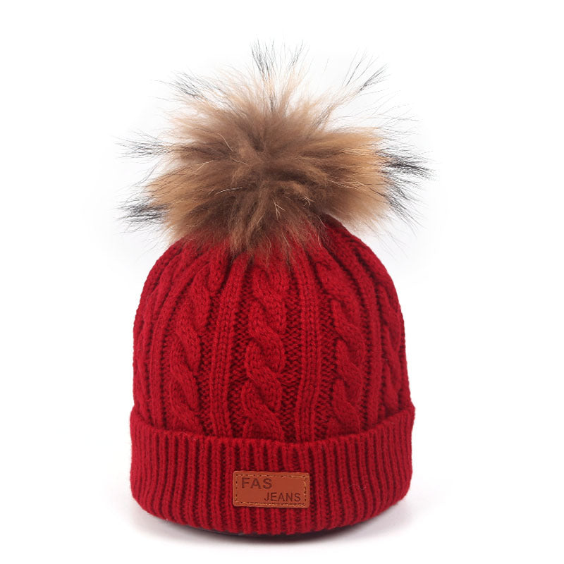 Comfy Warm Children's Winter Hat Wine Red