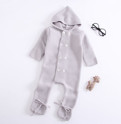 Elegant Winter Baby Warm Jumpsuit Grey 66cm