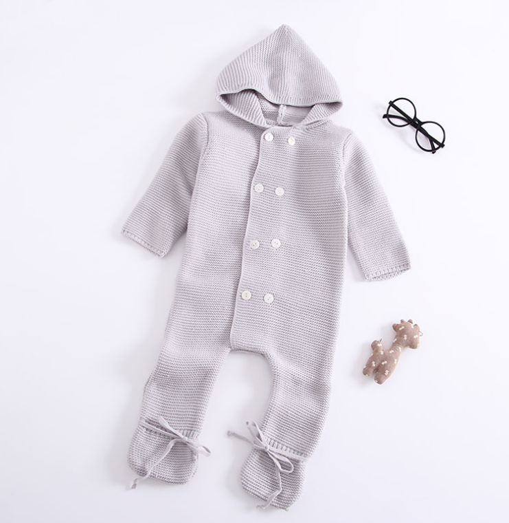 Elegant Winter Baby Warm Jumpsuit Grey 73cm