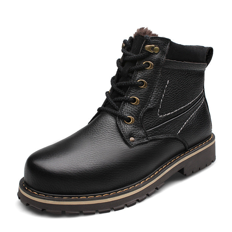 Elegant Men's Comfy Winter Martin Boots Black 37