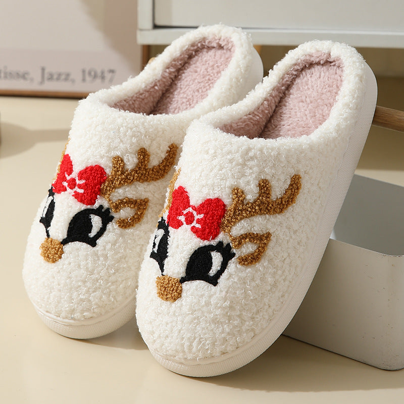 Lovely Christmas Cotton Home Slippers Cute Cartoon Santa Claus For Women And Men Fox 36or37