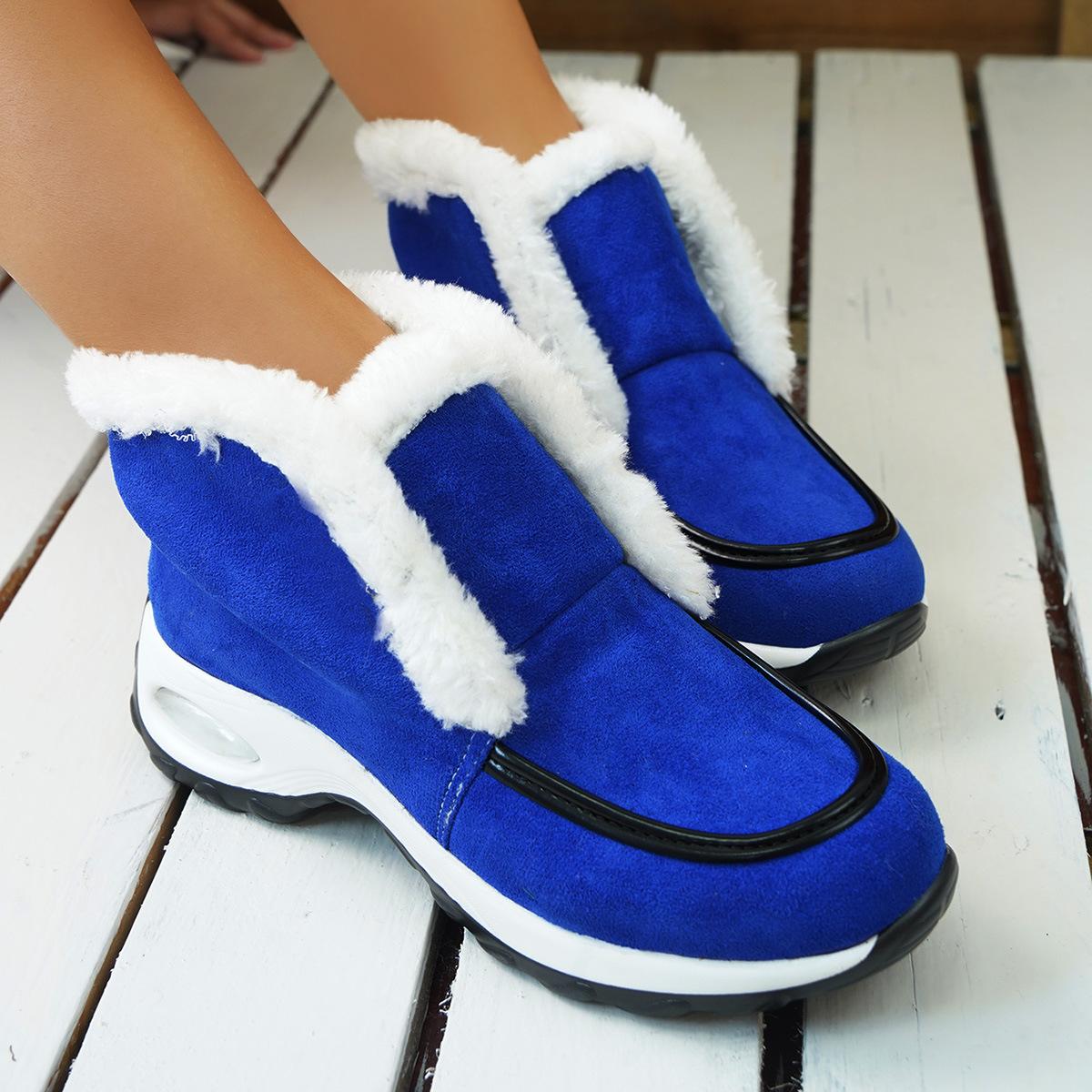 Lovely Women's Air-cushion Sole Winter Snow Boots Blue Size35