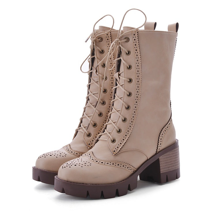 Lovely Women's Martin Urban Boots Beige 39