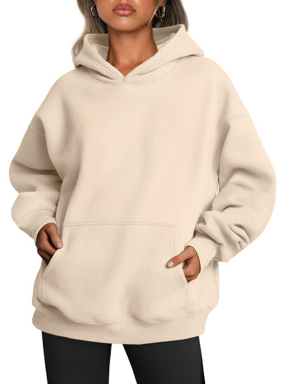 Lovely Women's Oversized Hoodies Fleece Loose Sweatshirts Winter Fall Outfits Apricot S