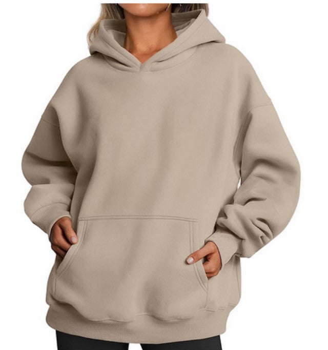 Lovely Women's Oversized Hoodies Fleece Loose Sweatshirts Winter Fall Outfits Khaki S