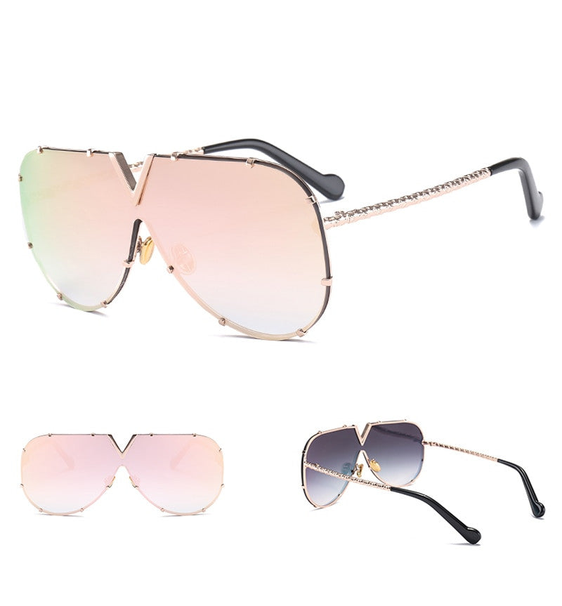 Cute Men's Stylish Sunglasses For Men Women Male Female frameless, rivet, personality glasses