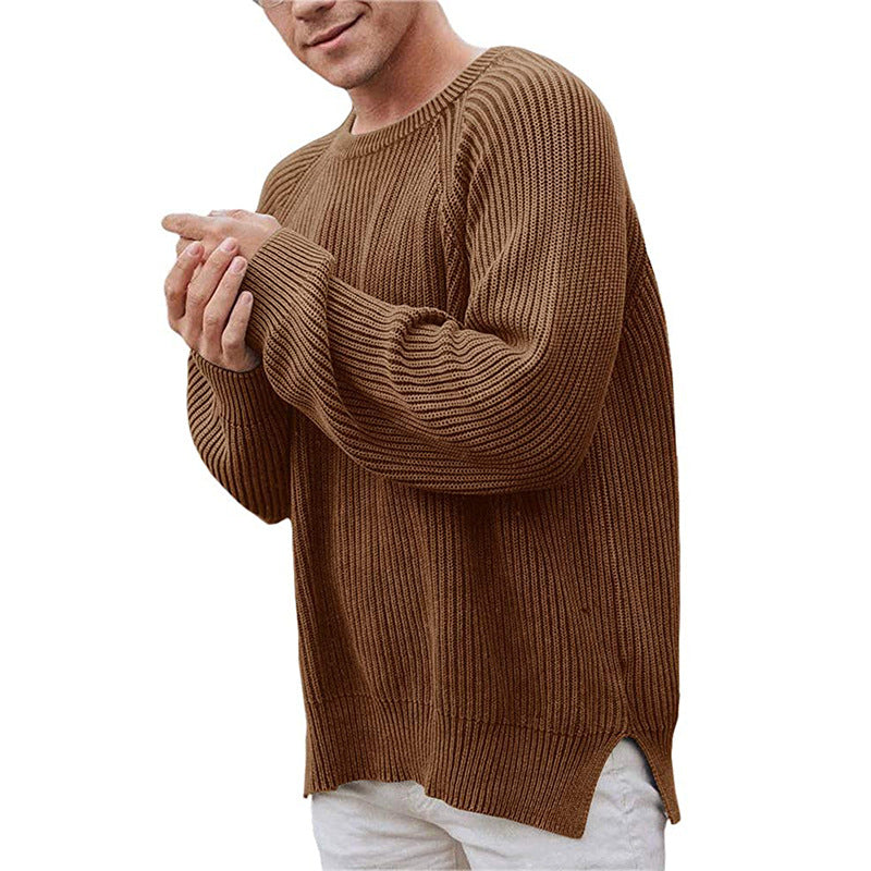 Cute Men's Pullover Warm Sweater Brown M