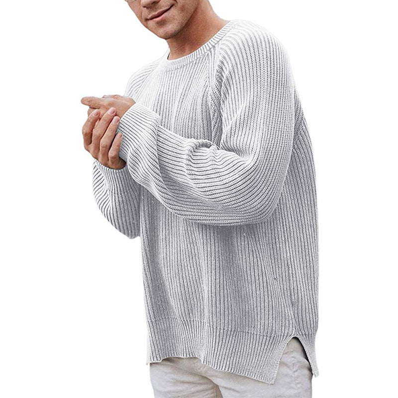 Cute Men's Pullover Warm Sweater White M