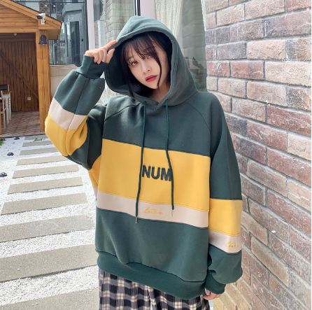 Women's Girl's Warm Autumn Winter Hoodie Green L