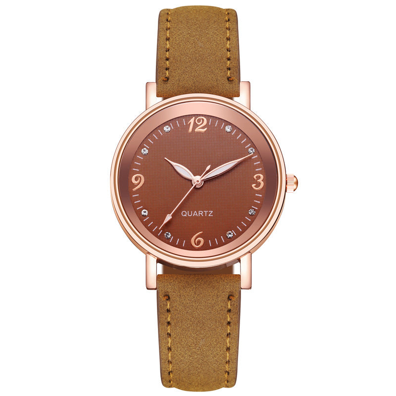 Lovely Women's Fashionable Glow In The Dark Wrist Watch Brown