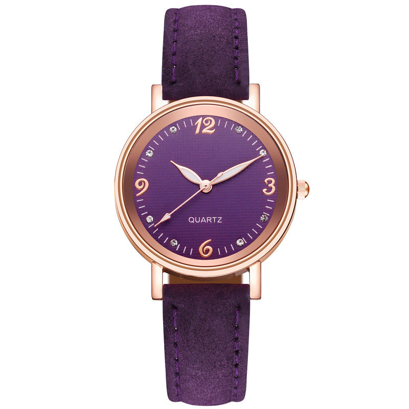 Lovely Women's Fashionable Glow In The Dark Wrist Watch Purple