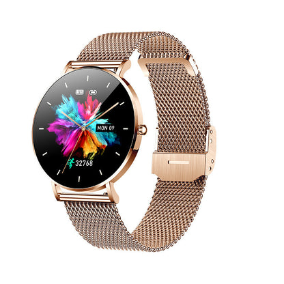 Lovely Women's New Ultra-thin Smart Wrist Watch 1.36 Inch Screen Gold